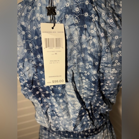 BCBGeneration Navy Blue Floral Tie-Dye Cover-up dress - Picture 8 of 9